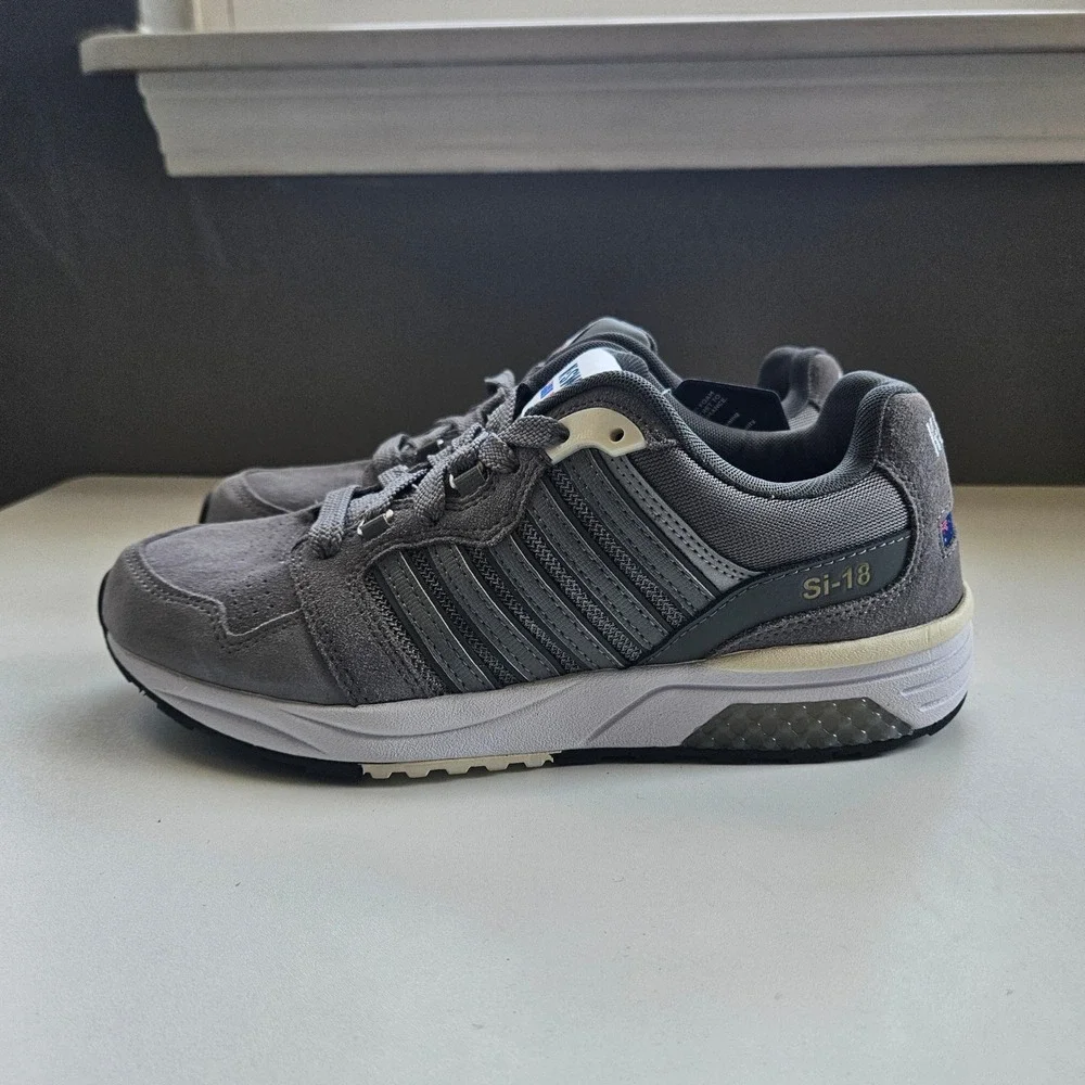 K-Swiss Si-18 Sneakers Mens 8 Gray Grey Tennis Shoes Blokecore Streetwear